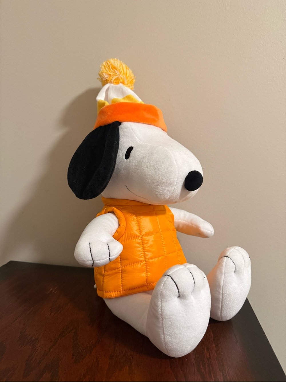 Peanuts Snoopy Orange Vest & Pom-Pom Hat Plush Dog Toy